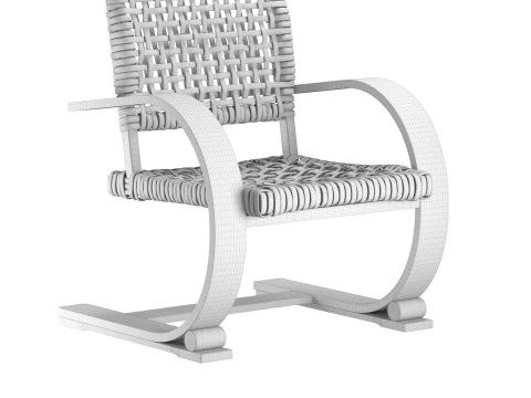 Bali Chair U shaped Light Oak 3D Model