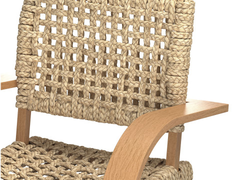 Kursi Bali berbentuk U Light Oak Model 3D