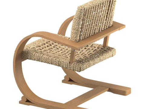 Bali Chair U shaped Light Oak 3D Model