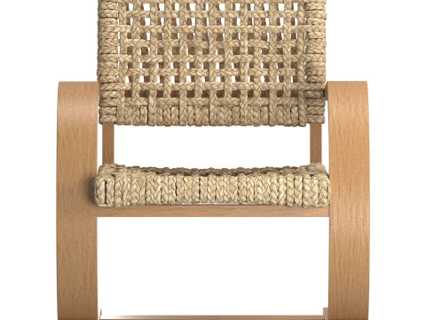 Kursi Bali berbentuk U Light Oak Model 3D