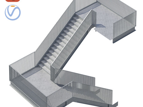 Conjunto de construcción de escaleras industriales modulares de metal Modelo 3D
