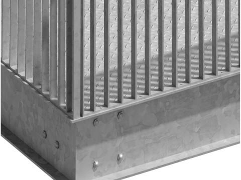 Conjunto de construtor de escada industrial modular de metal Modelo 3D