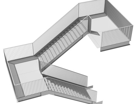 Conjunto de construtor de escada industrial modular de metal Modelo 3D
