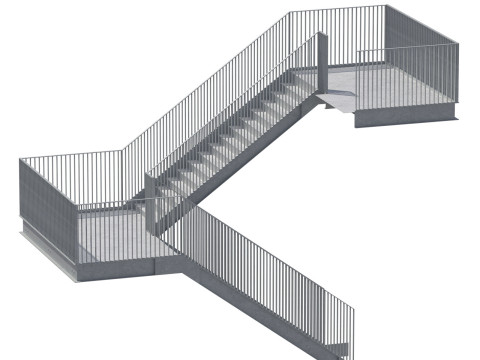 Conjunto de construtor de escada industrial modular de metal Modelo 3D