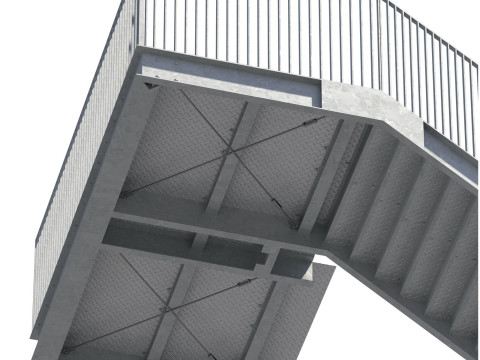 Conjunto de construtor de escada industrial modular de metal Modelo 3D