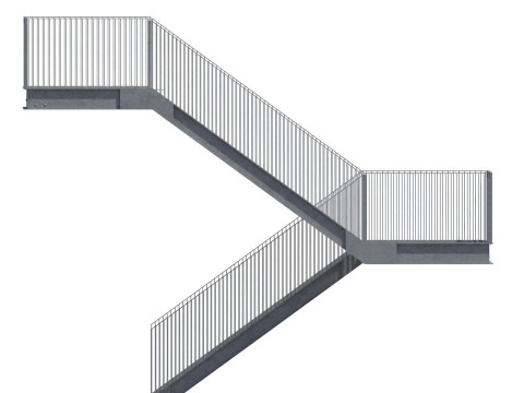 Conjunto de construtor de escada industrial modular de metal Modelo 3D