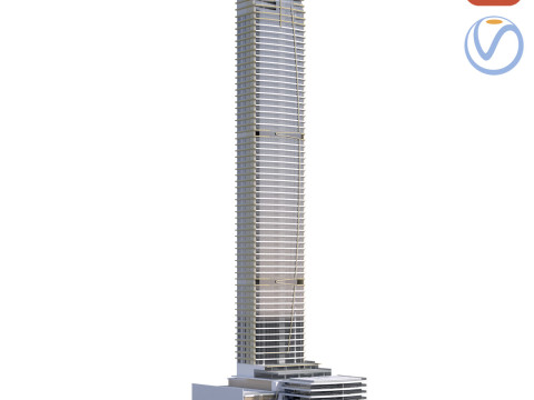 Edificio genérico de gran altura para la escena exterior de la ciudad Modelo 3D