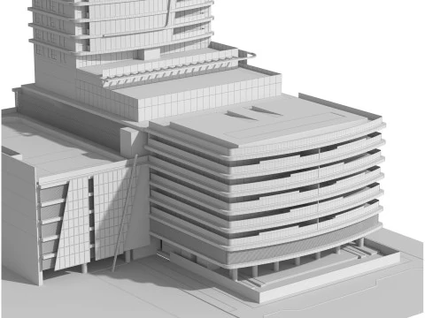 Edificio alto e generico per scene esterne della citt&agrave; Modello 3D