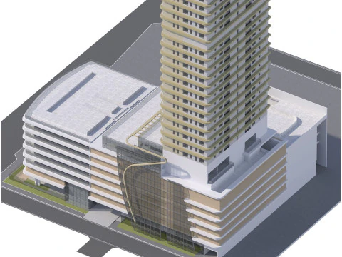 Edificio alto e generico per scene esterne della citt&agrave; Modello 3D