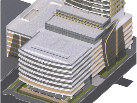 Edificio alto e generico per scene esterne della citt&agrave; Modello 3D