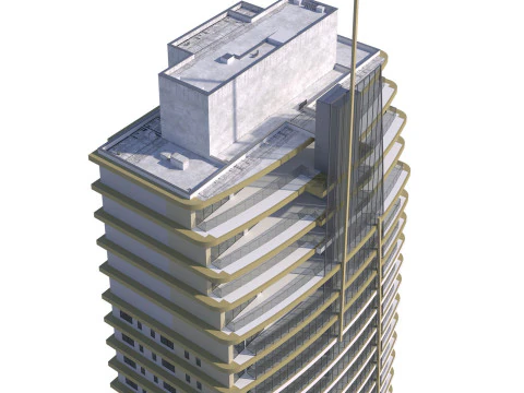 Edificio alto e generico per scene esterne della citt&agrave; Modello 3D