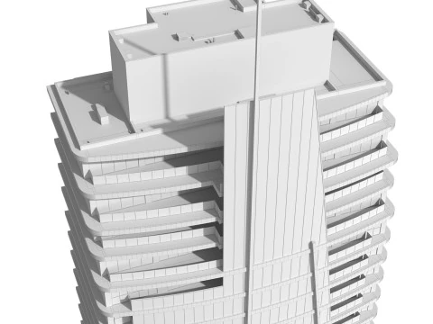 Edificio alto e generico per scene esterne della citt&agrave; Modello 3D