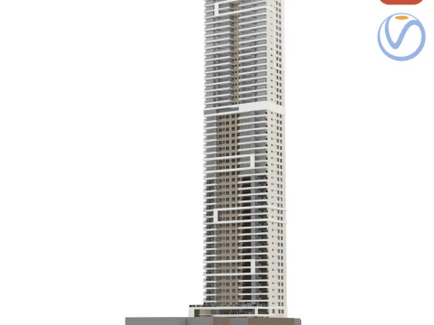 Edificio alto generico per scene esterne Modello 3D