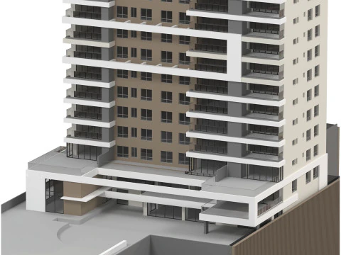 Edificio alto generico per scene esterne Modello 3D