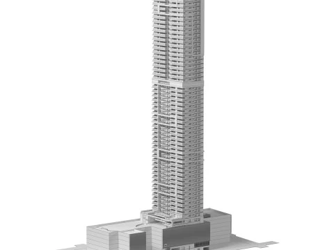 Edificio alto generico per scene esterne Modello 3D