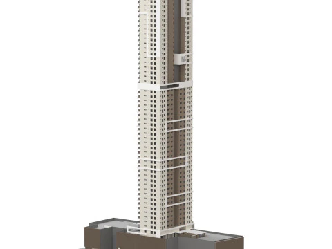 Edificio alto generico per scene esterne Modello 3D