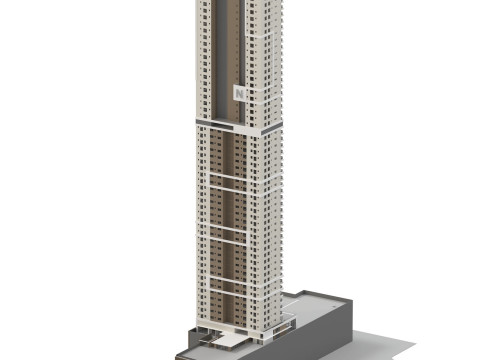 Ogólny budynek wysokościowy dla sceny zewnętrznej Model 3D