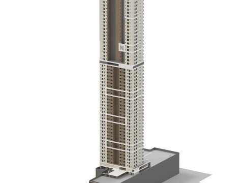 Edificio alto generico per scene esterne Modello 3D