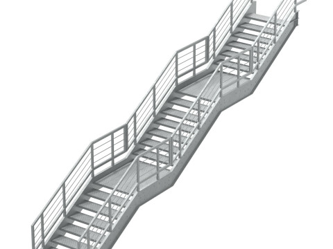 Набор для сборки металлических модульных промышленных лестниц 02 3D Модель