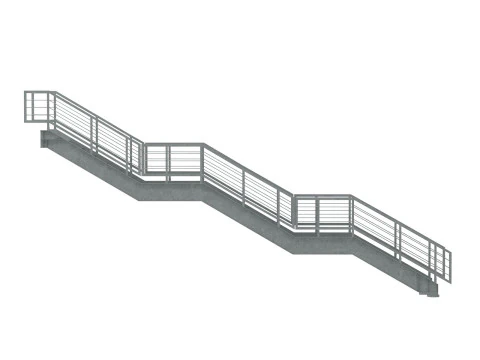 Metal Modular Industrial Staircase Builder set 02 3D Model