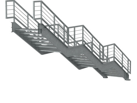 Набор для сборки металлических модульных промышленных лестниц 02 3D Модель
