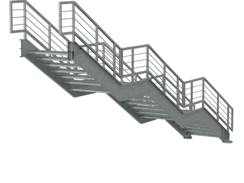 Metal Modular Industrial Staircase Builder set 02 3D Model