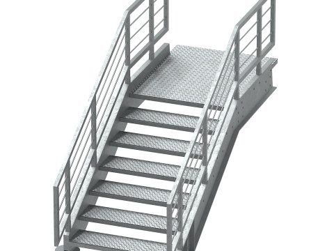 Набор для сборки металлических модульных промышленных лестниц 02 3D Модель