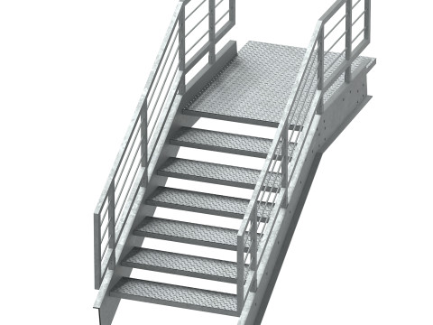 Набор для сборки металлических модульных промышленных лестниц 02 3D Модель
