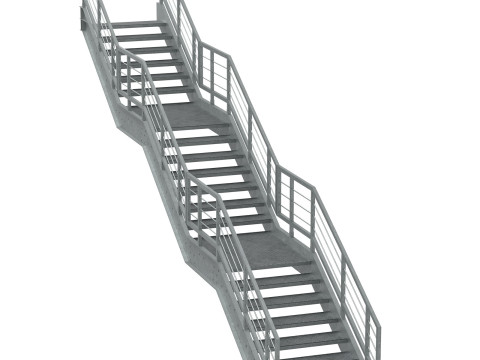 Набор для сборки металлических модульных промышленных лестниц 02 3D Модель