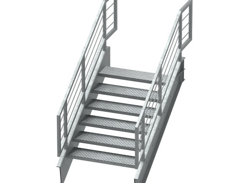 Набор для сборки металлических модульных промышленных лестниц 02 3D Модель
