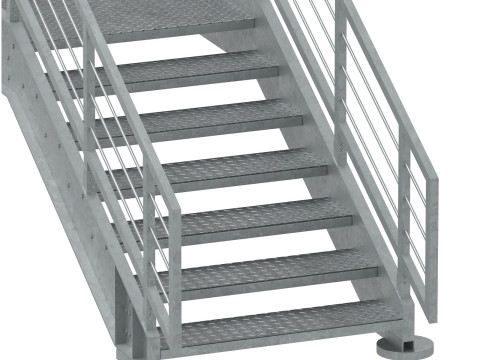 Набор для сборки металлических модульных промышленных лестниц 02 3D Модель