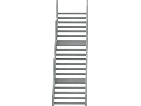 Metal Modular Industrial Staircase Builder set 02 3D Model