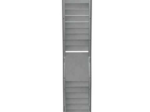 Conjunto de escadas metálicas urbanas industriais com duas seções 03 Modelo 3D