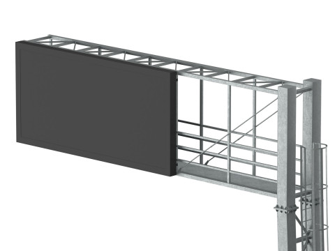 Tabel info tanda panel yang dipimpin infrastruktur jalan Model 3D
