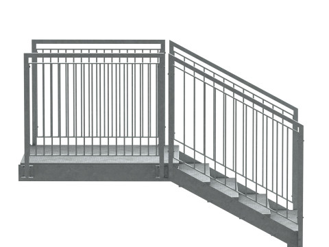 금속계단의 단면 04 3D 모델