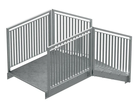 Section of metal stairs 04 3D Model