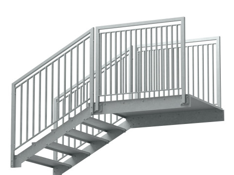 금속계단의 단면 04 3D 모델