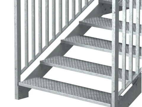 Section of metal stairs 04 3D Model