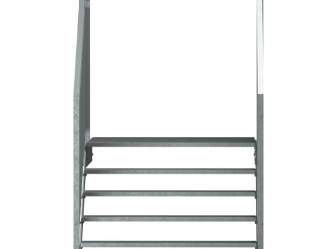 Section of metal stairs 04 3D Model