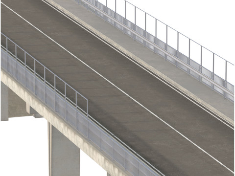 道路の詳細なコンクリート橋 3Dモデル