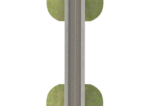 Detailed Concrete bridge at the the road 3D Model