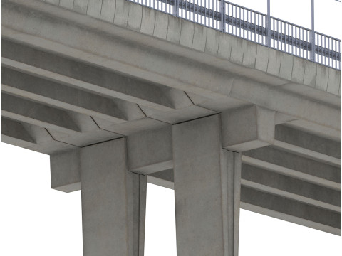 道路の詳細なコンクリート橋 3Dモデル
