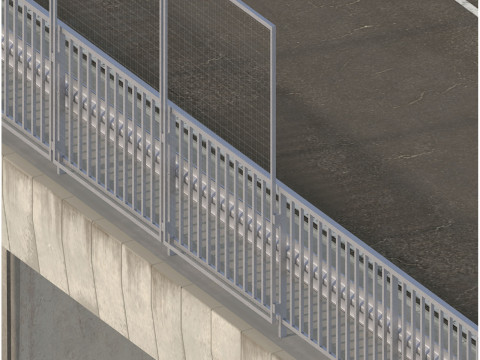 道路の詳細なコンクリート橋 3Dモデル