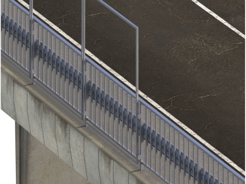 道路の詳細なコンクリート橋 3Dモデル