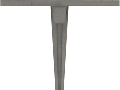 Detailed Concrete bridge at the the road 3D Model