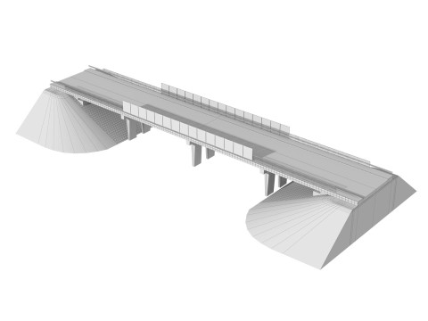 道路の詳細なコンクリート橋 3Dモデル