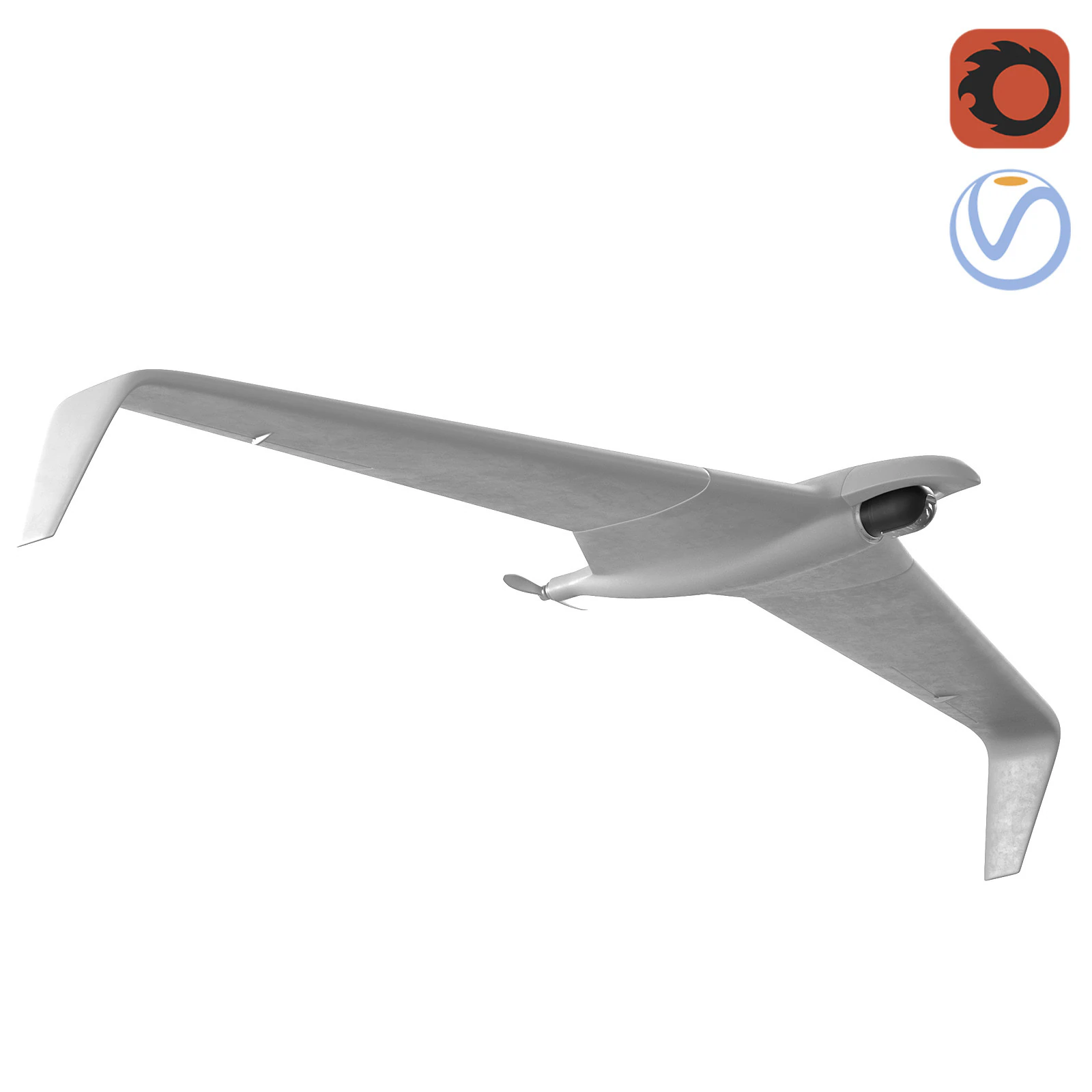 Drone UAV ZALA 421 3D Model .c4d .max .obj .3ds .fbx .stl .blend 