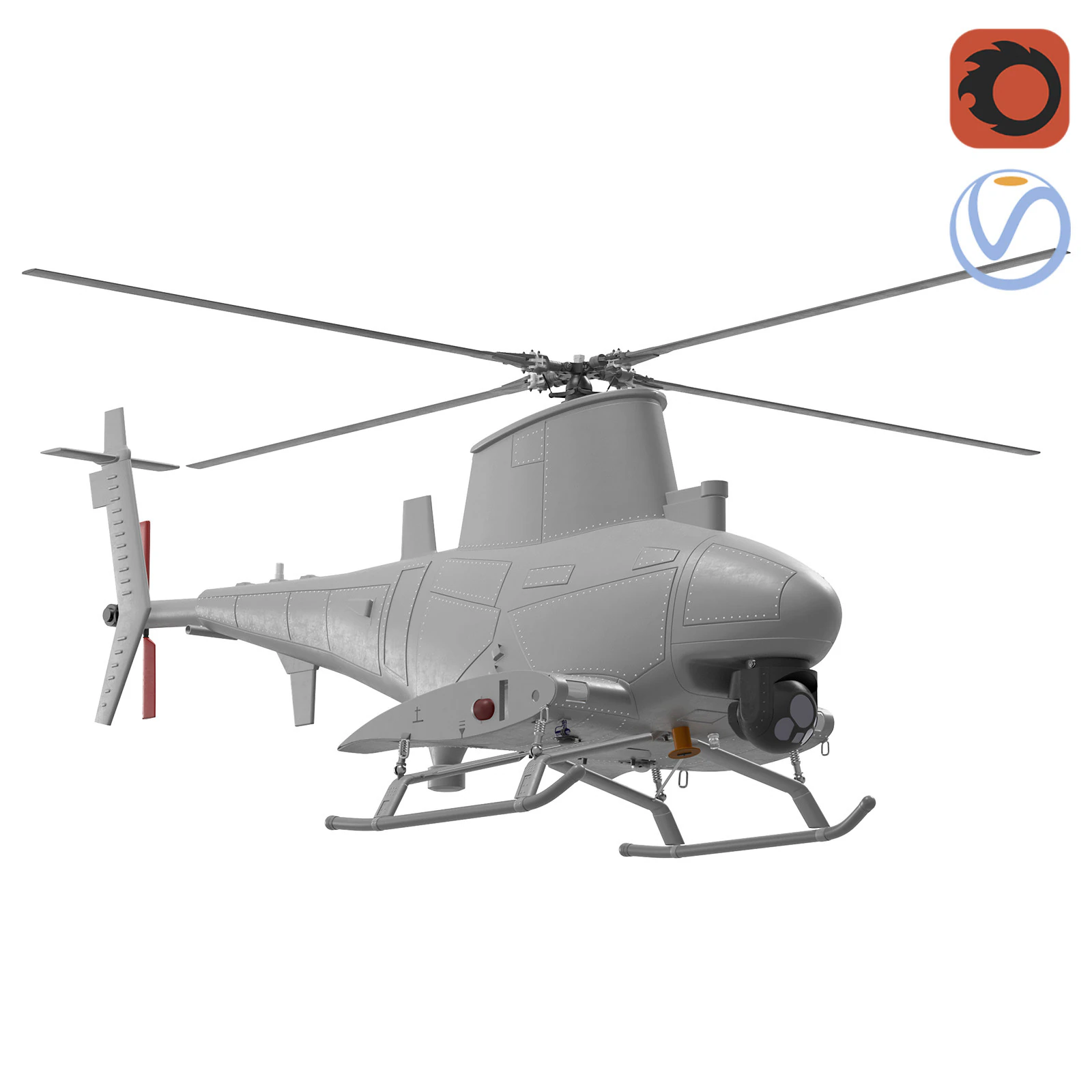 Northrop Grumman MQ-8 Fire Scout drone 3D Model .c4d .max .obj .3ds .fbx .stl .blend 