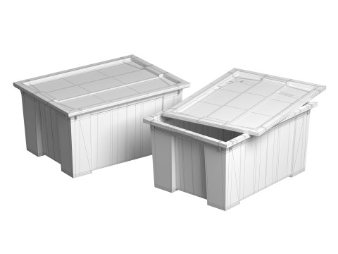 आइकिया सैमला बॉक्स हरा लाल 3D मॉडल