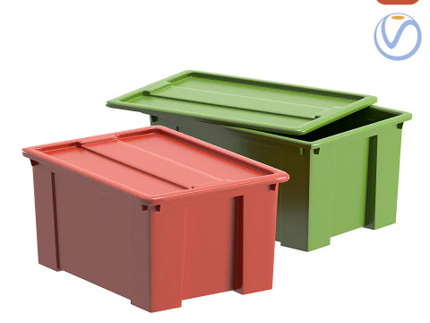 Scatola Ikea Samla verde rossa Modello 3D
